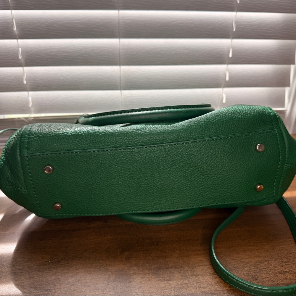 Kate Spade New York Green Pebbled Leather Satchel Crossbody Bag - Picture 15 of 16